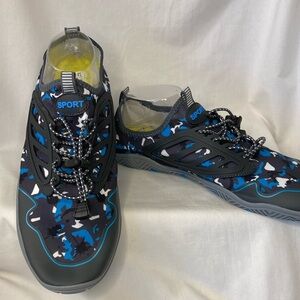 Vivay ~ Quick Drying Water Shoes Size 11 / XXL ~ Gray Paint Splatter Design